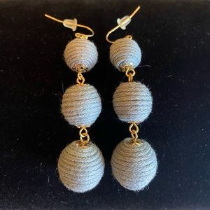 Blue fabric earrings